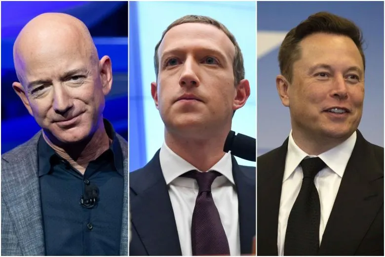 Jeff Bezos, Mark Zuckerberg și Elon Musk au făcut anul acesta aproape jumătate din PIB-ul României