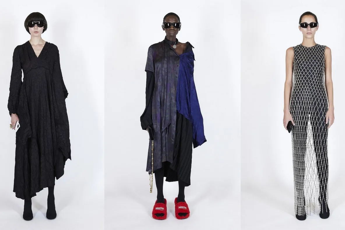Balenciaga SS 2021: O viziune viscerală, alternativă, a glamourului modern