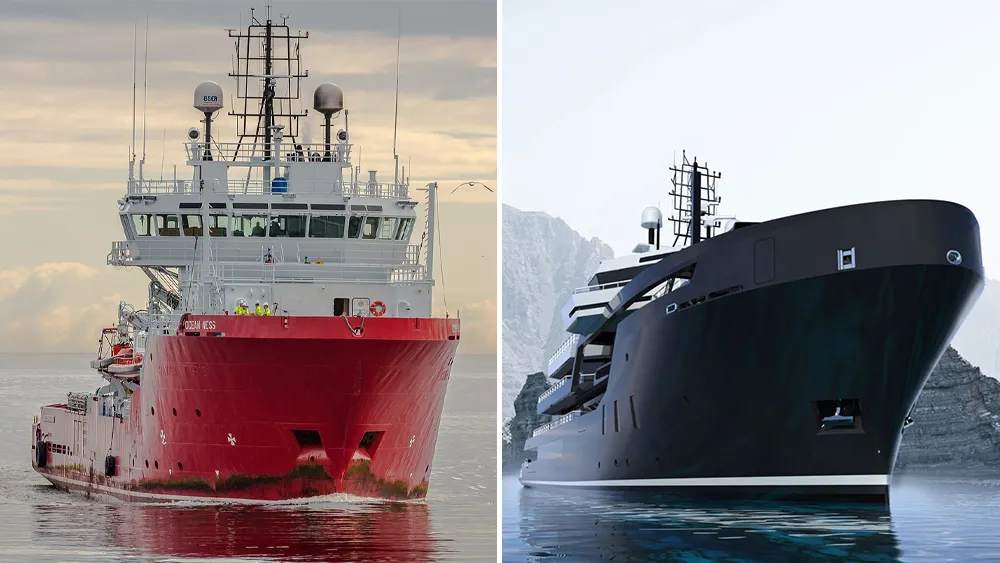 O navă veche de salvare offshore a fost transformată într-un iaht de expediție de lux