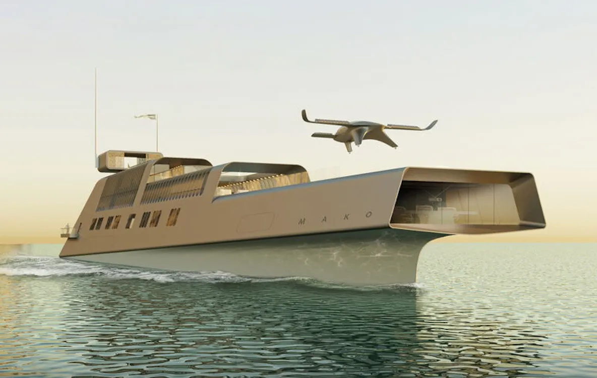 Mako, conceptul de superyacht cu zero emisii, inspirat de rechini