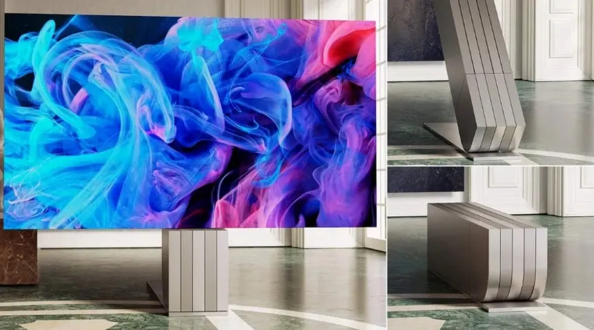 Televizorul MicroLED 4K se transformă într-o sculptură minimalistă atunci când nu este utilizat. Ce preț are
