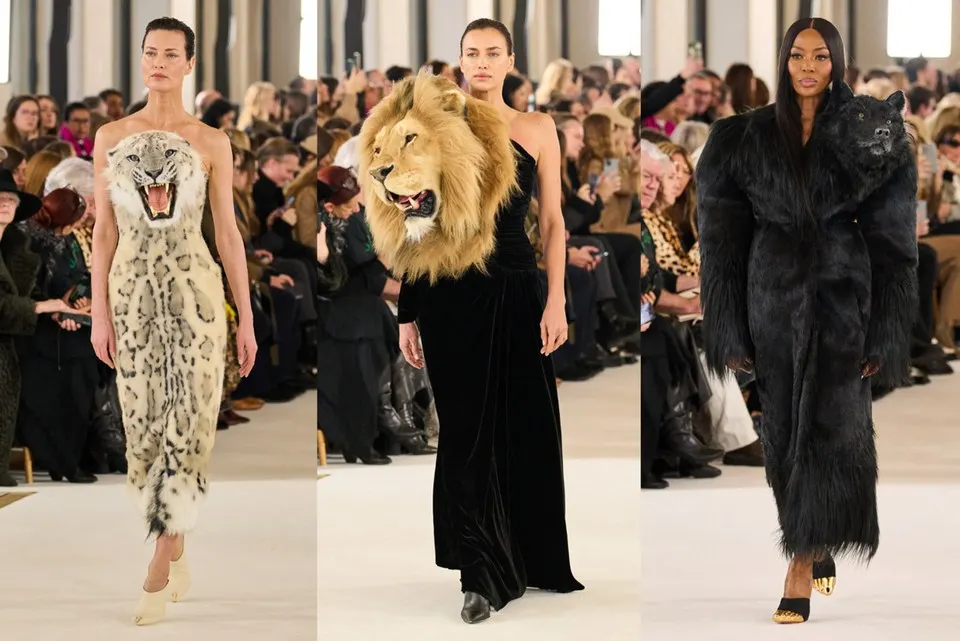 Show de modă controversat la Paris. Vedetele au purtat rochii cu capete de animale