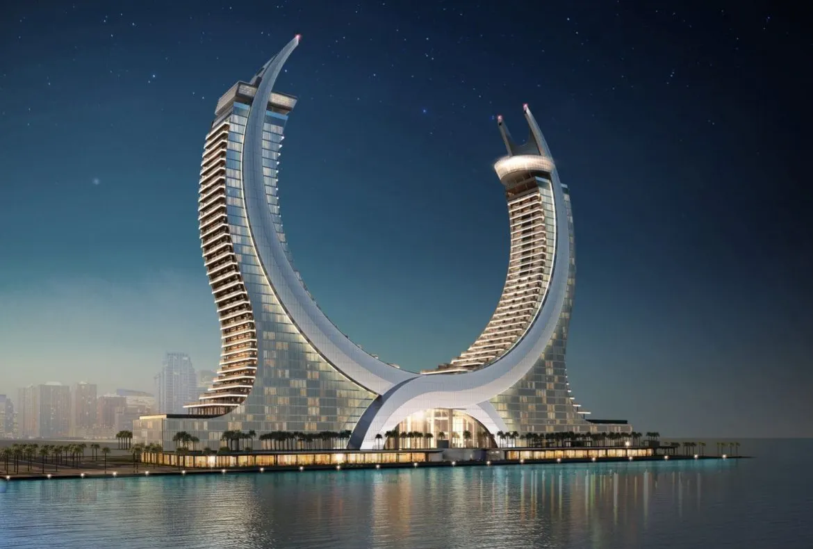 Turnurile futuriste Katara din Qatar sunt proiectate să arate ca niște săbii încrucișate
