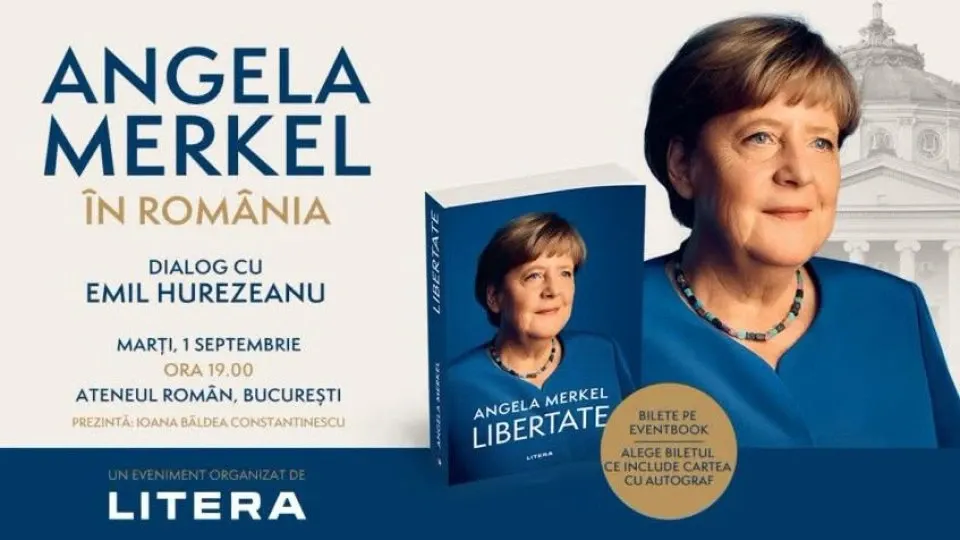 Fostul cancelar german Angela Merkel, la București pentru a-și lansa volumul de memorii